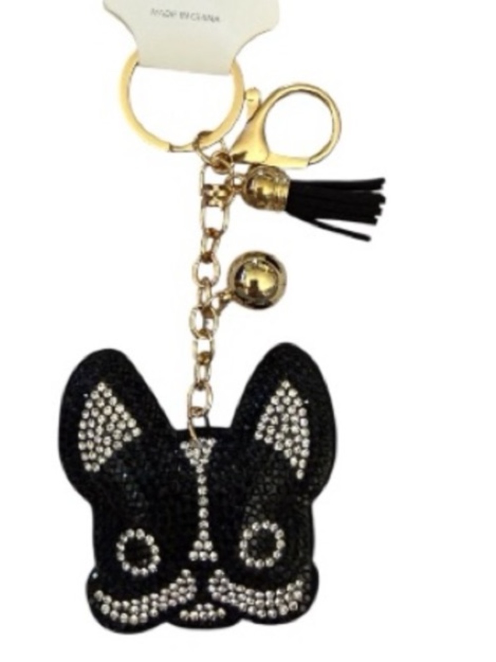 Boston terrier dog purse/bag charm Keychain w/tassel